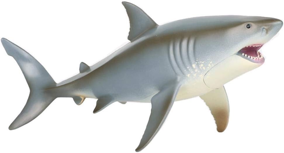 Large Great White Shark Toy, Realistic Educational Ocean Animal Shark Figurine Plastic Sea Creature Cake Topper Shark Figure for Kids Toddlers