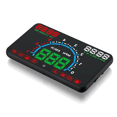 Head up Display Car Universal Dual System HUD OBD II Interface,Vehicle Speed MPH KM/h,Engine RPM,OverSpeed Warning,Mileage Measurement,Water Tempeure,Voltage