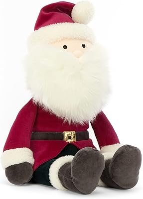 Jellycat Jolly Santa Stuffed Toy, Huge 23.5 inches - Christmas Plush Toy Decor