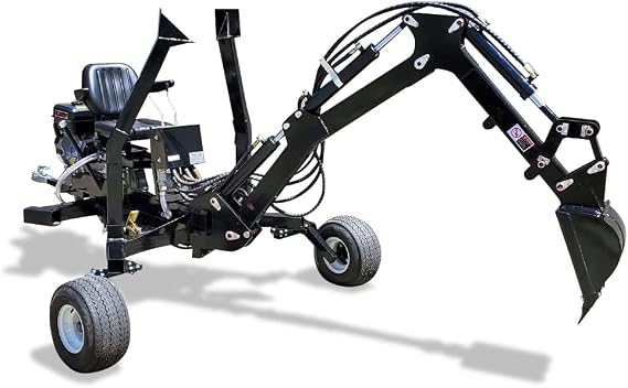SDI Factory Direct 15HP 420CC Gas Powered Towable Backhoe Mini Excavator 8' Foot Reach and 12'' Bucket.