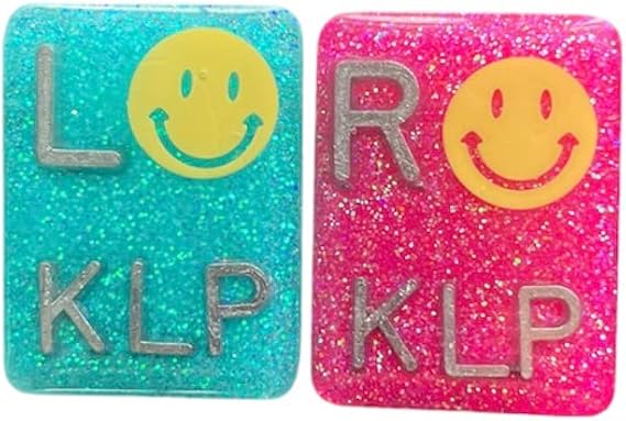 Smiley Face Xray Markers, with 2 or 3 Initials, Rectangle, Glitter
