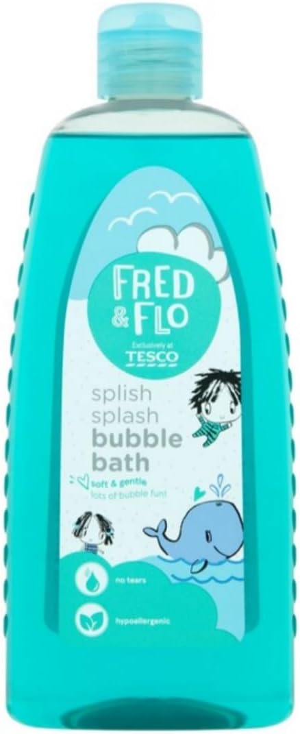 Bizxal Fred & Flo Splish Splash Bubble Bath, Gentle Baby Formula, 500ml, Turquoise