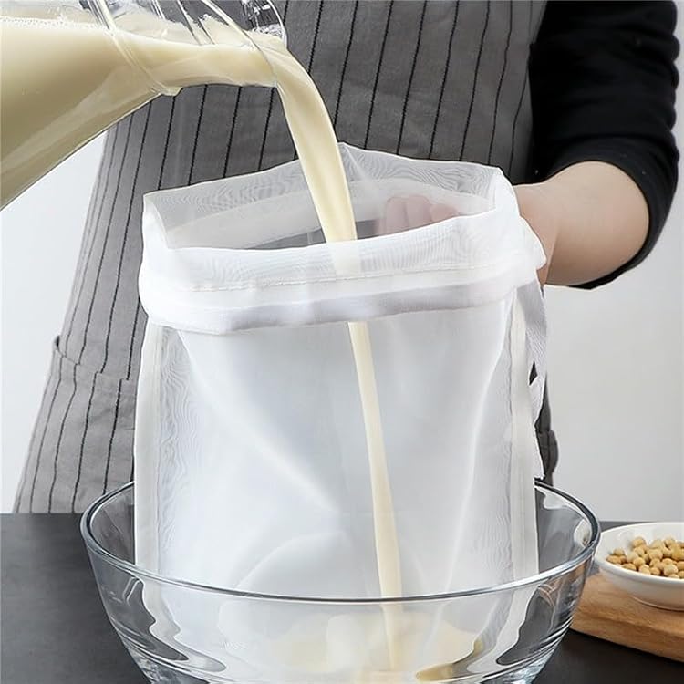 6 Pack Nut Milk Bags - Reusable Cheese Cloth Bag for Straining - 6x8 Inch 100 Mesh Washable Nut Bag Strainer for Fruit Juice Coffee Tea Yogurt Tofu Cold Brew 6 Pack
