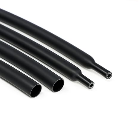 3/32" 3:1 Heat Shrink Tubing, Dual Wall Adhesive Lined Wire Heat Shrink Tube Insulation Sealing Waterproof Oil-Proof Anti-Friction 16.4ft (Black)