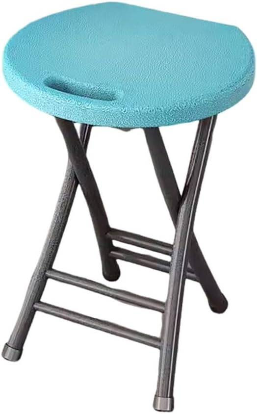 18-Inch Backless Folding Stool,Folding Stool Chair with Handle,Plastic Folding Stool for Adults,Portable Counter Bar Stools,for Kitchen, Room,Vanity