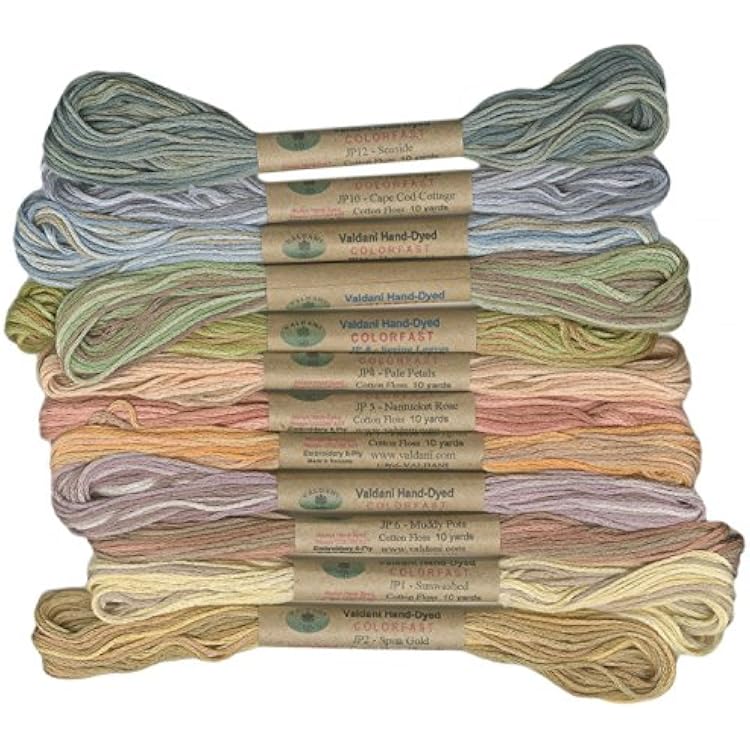 12 Valdani 6 Strand Floss Embroidery Thread Muddy Monet 10 Yd Skeins
