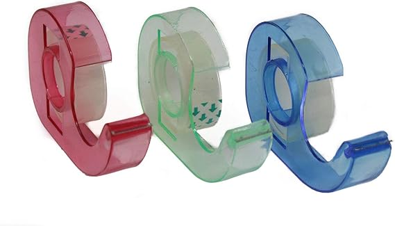 DAB 3-Pack Cellophane Tape with Dispensers Clear & Seamless Finish | Built-in Cutter | Versatile for Home, Office & School