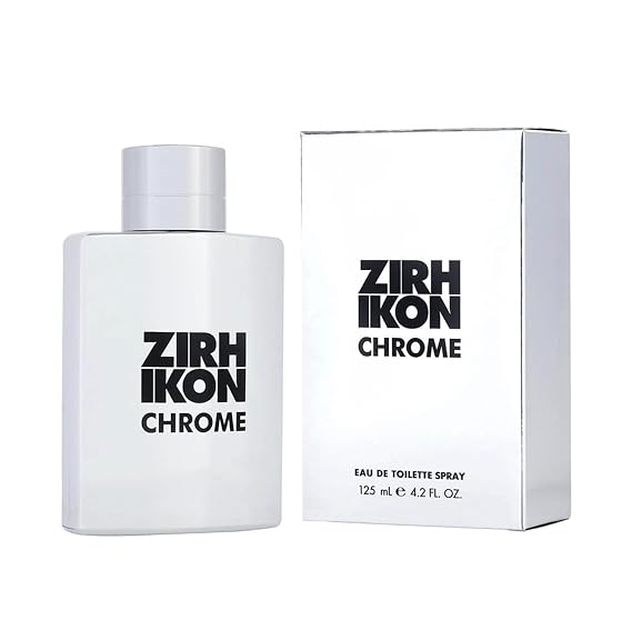 Zirh Chrome Fragrance | Notes of Bergamot, Grapefruit, Lemon, Spicy Ginger, Lily of the Valley, Artemisia, Geranium, Moss, Musky Accord, Cedarwood | Cologne for men | 4.2 oz