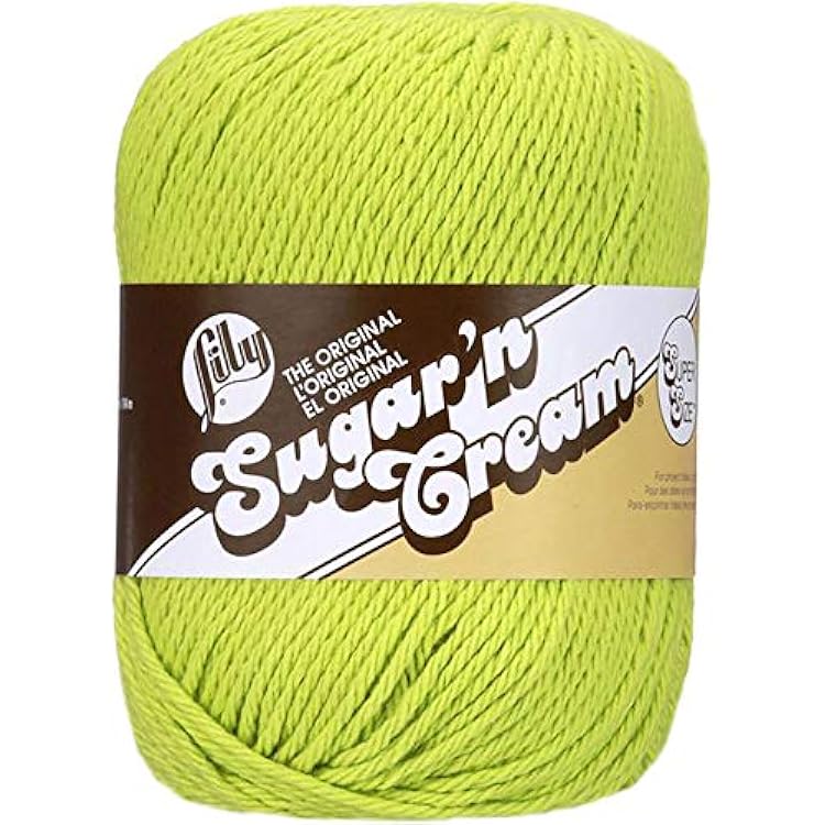 Lily Sugar N Cream Super Size Solid Yarn, 4oz, Gauge 4 Medium, 100% Cotton - Hot Green - Machine Wash & Dry
