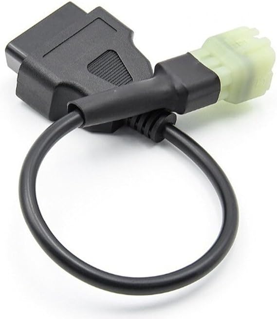 Motorcycle OBD2 Adapter Cable, 6 Pin to 16 Pin Connector for Bike Diagnostic Interface, Motorbike Fault Code Reader and Two Wheel Scanner Extension