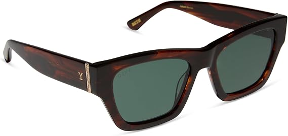 DIFF Yellowstone Beth II Rectangle Polarized Sunglasses UV400 Protection | For Women, Trendy Designer Style, Everyday Wear, All Day Comfort, Trendy Designer Frames, Premium Quality Craftsmanship
