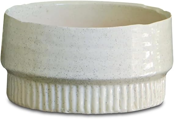 Jewel Martini Bowl - Ceramic Decorative Planter Pot for Succulents, Houseplants & Home Styling (Ivory Speckle)