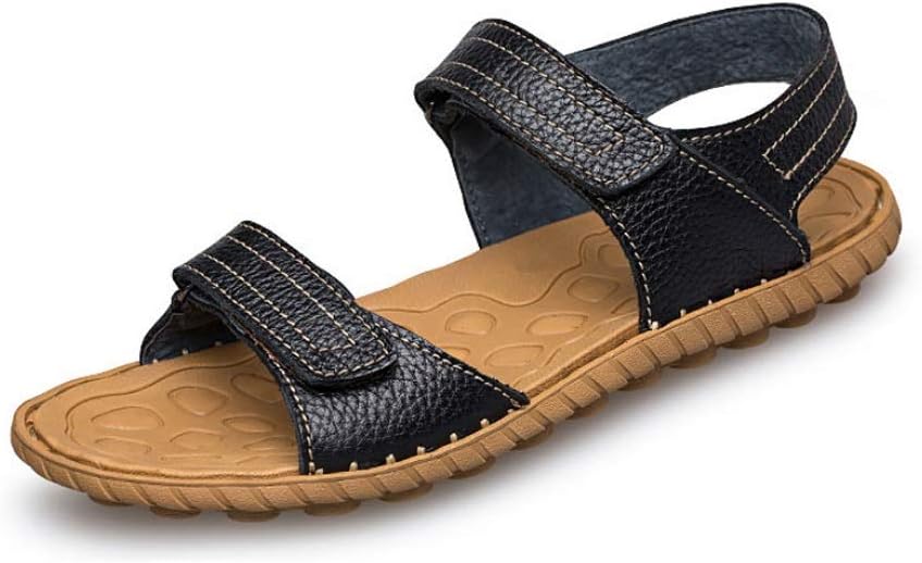 Men Genuine Leather Sandals Casual Breathable Sandalias Shoes Flat Sandal Sandles