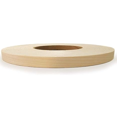 Edge Supply Maple 13/16" x 250 ft Roll Pre-Glued Iron On Maple Edge Banding Wood Veneer Edge Banding Tape with Hot Melt Adhesive, Smooth Sanded Finish Ideal for Furniture & DIY, Made in USA
