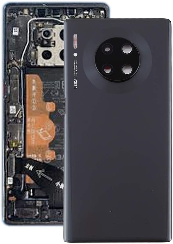 HONGYAN Cellphone Battery Back Cover with Camera Lens for Huawei Mate 30 Pro Phone Back Covers (Color : Black)