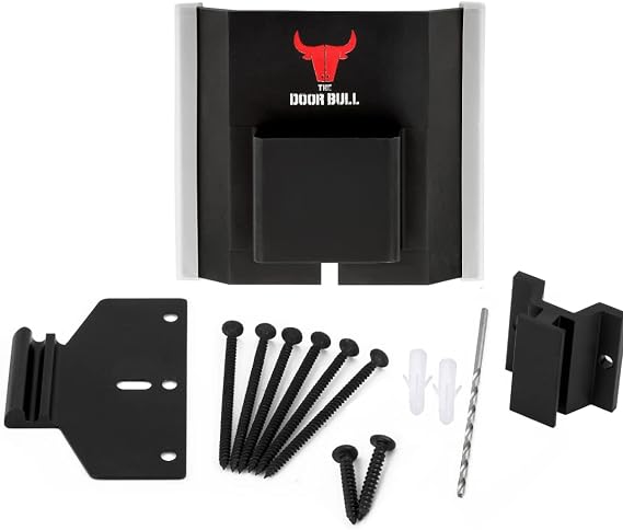 Door Barricade | Door Jam Door Stoppers Security Bar Add Extra Security to Your Inward Opening Front Door at Home - an Innovative Solution for Door Security (Matte Black)