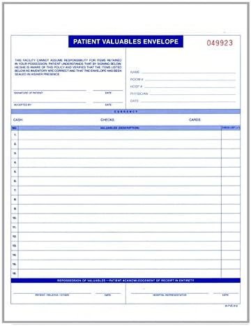 Patient Valuables Envelopes (500 Count)