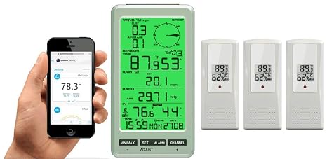 Ambient Weather WS-50-F007TH-X3 Wi-Fi Smart Weather Station Receiver | With 3 Outdoor Thermo-Hygrometers