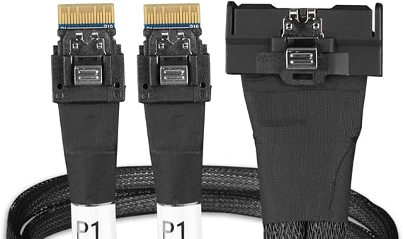 ICY DOCK MCIO 8i SFF-TA-1016 to 2X SlimSAS 4i SFF-8654 Cable - 0.5M | MB310L-B