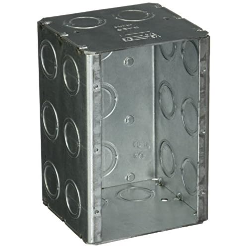 RACO 687 3-Gang Masonry Box, Nongangable, 19 Concentric KOs, Gray, 3-34 x 5-1932