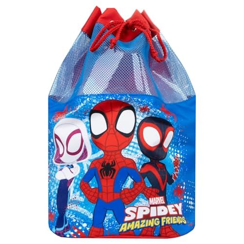 Marvel Spidey And His Amazing Friends Boys Swimming Bag | Spiderman Swim Bag | Boys Drawstring Bag | Blue One Size