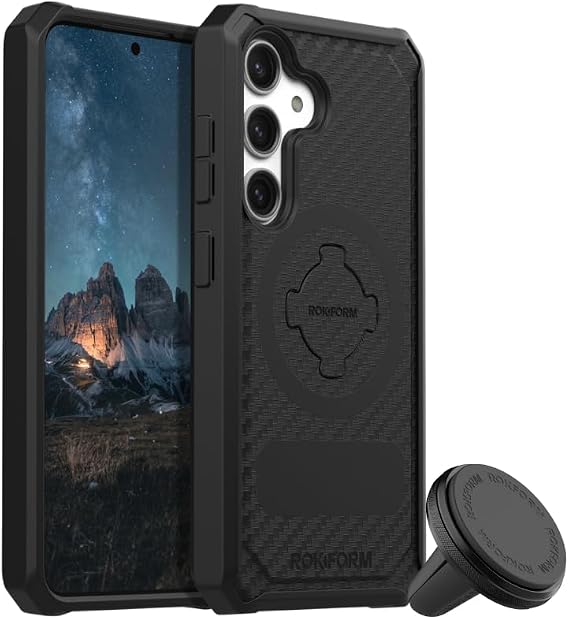 Rokform - Galaxy S24 Rugged Case + Magnetic Vent Mount for Car, Truck, or Van