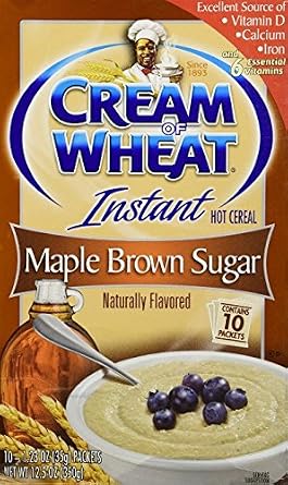 Cream of Wheat Maple Brown Sugar Instant Hot Cereal 12.5 oz (Pack of 4 Boxes = 40 Packet