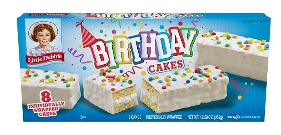 Little Debbie Birthday Cakes 12.39oz Box, 8 cakes per box (6 boxes)