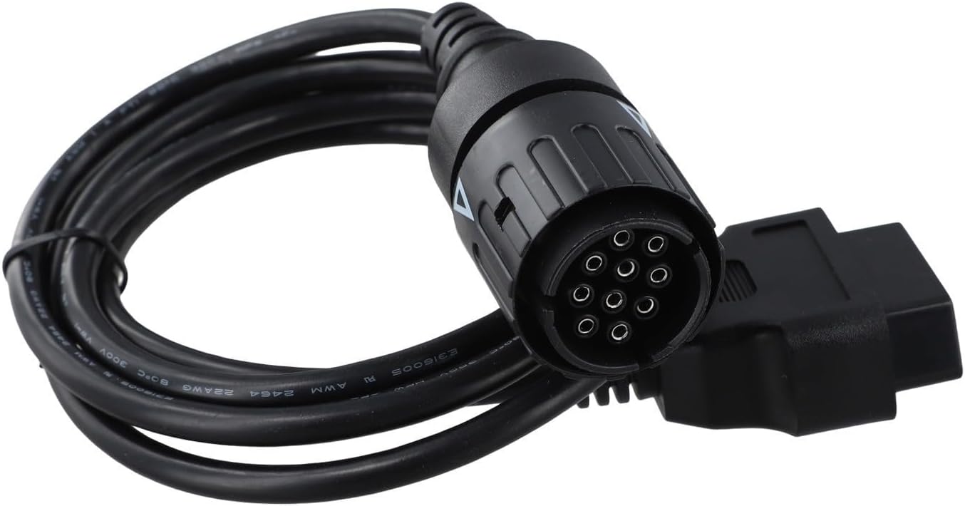 OBD2 Diagnostic Adapter Cable 10 Pin to 16 Pin for ICOM-D, Compatible with ELM327 OBDLink K-Line for MotoScan -D -P, 1.5M Black