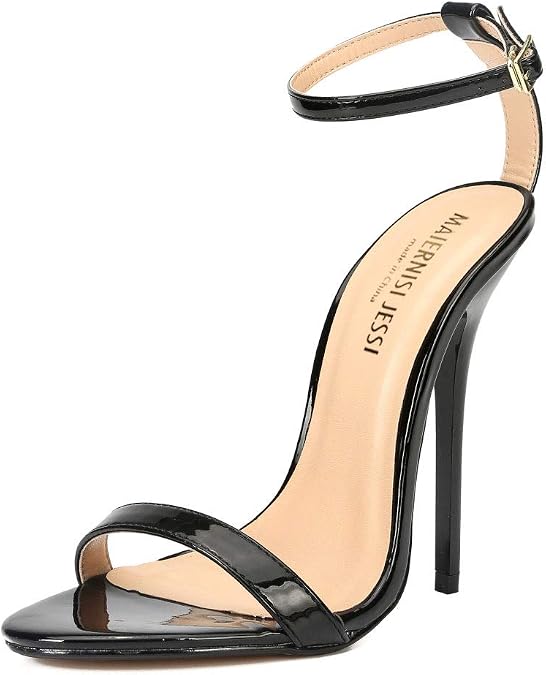 MAIERNISI JESSI Unisex Men's Women's High Heel Sandals, Ankle Strap, Open Toe, 5.1 Inch Stiletto Heels