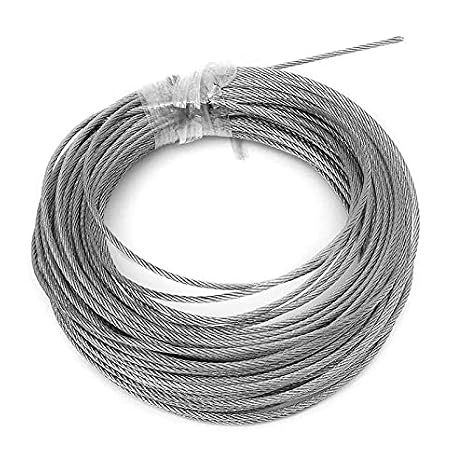 VIGAN 100M Diameter 1MM 1.5MM 2MM Steel Flexible Wire Rope Soft Cable Stainless Steel Clothesline (1MM)