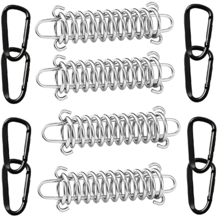 Metal Spring Buckle Dog Leash - Portable, Multi-Function, Shock Absorbing, 8PCS Snap Hooks