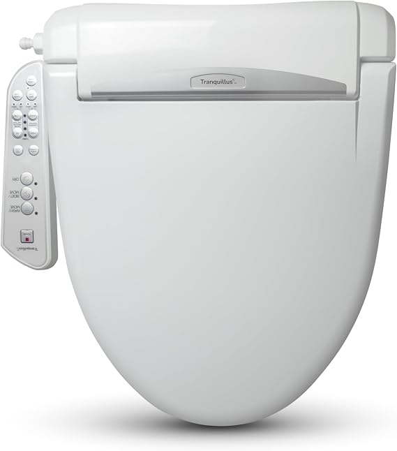 Tranquillus Essential Round Bidet - Water and Air Adjustable Toilet Seat, Electric Bidet - ADA Compliant Seat, Heated with Dryer - Easy DIY Installation, Soft Close Lid - Made in Korea