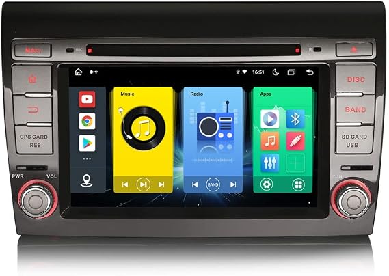 8 Core Android 12 Car Stereo Head Unit for Fiat Bravo Carplay DSP Bluetooth Handsfree Wifi SWC DAB+ GPS SatNav DVR IPS