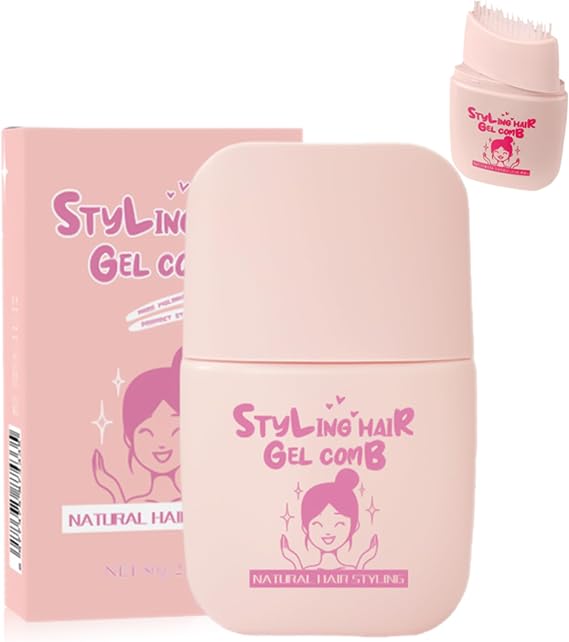 Hair Finishing Stick Gel for Flyaways, Hair Tamer with Comb for Kids