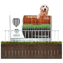Dig Defence Original Animal Barrier Fence - Large Decorative Garden Fence, Outdoor No Dig Fence for Dogs and Rabbits, Yard and Patio - 32(L) x 10(H), 4 Pack