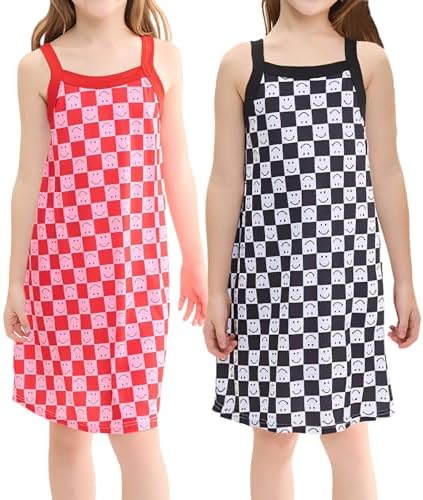 2 Pack Girls Dress Toddler to Big Kid A-Line Cute Casual Dress