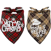 Set of 2 Dog Christmas Bandanas Xmas Bandanas for Cat Triangle Small Medium Large Dog Scarf Pet Bibs