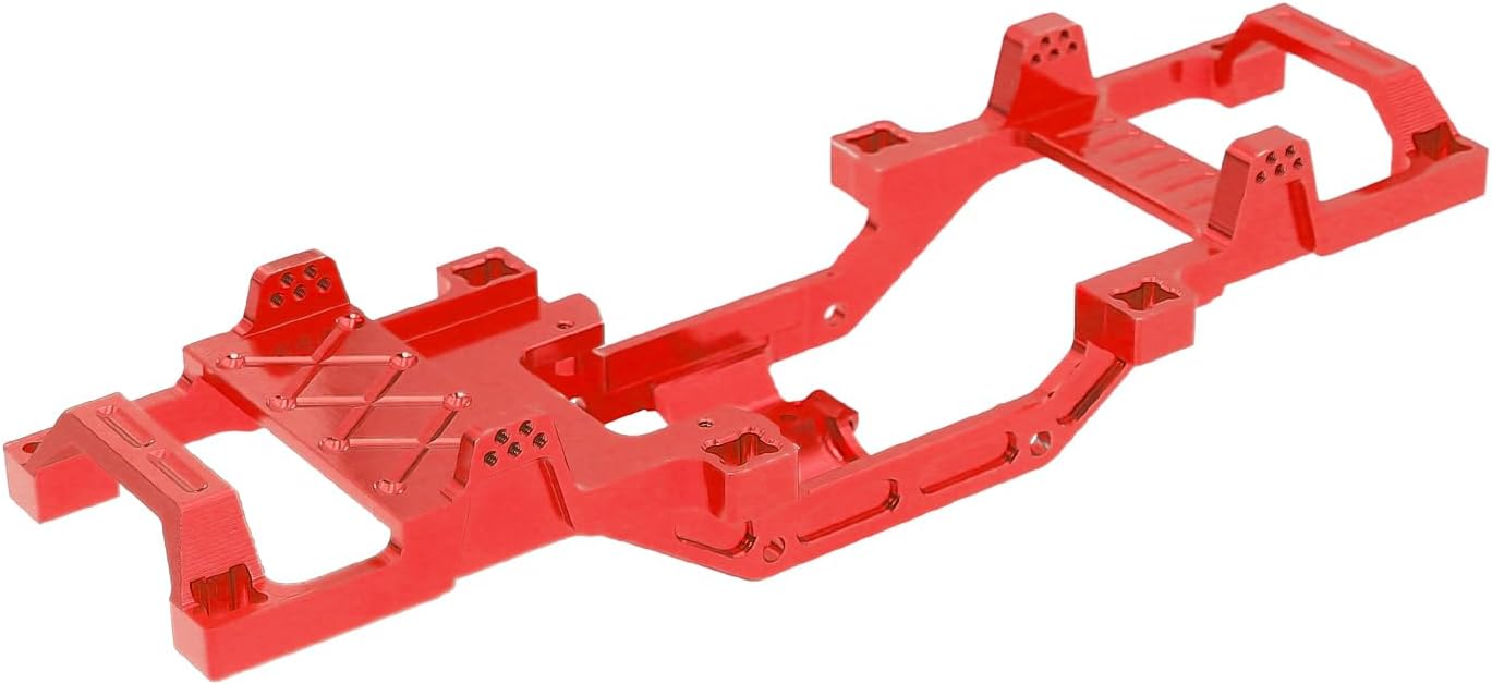 Full Metal Chassis Frame for FMS 1/24 Power Wagon FCX24 RC Crawler Car Model Upgrade Part (Red)
