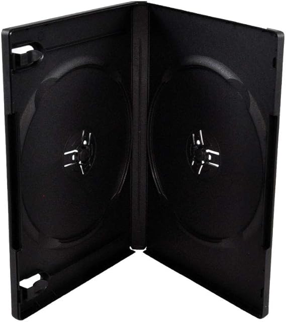 10 Pack Maxtek 14mm Black Standard Double Capacity DVD Case and Outter Clear Sleeve