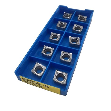 GBJ 10PCS 80 Degree Diamond CCGT32.50.5 CCGT32.51 CCGT32.52 Aluminum Cutter Aluminum Inserts Cutting Tool Turning Tool Tools AL+TiN Alloy Wood (CCGT32.52)