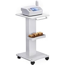 tinysiry Salon Rolling Cart, Height Adjustable Beauty Machine Trolley with 3 Tiers &amp; 4 Silent Wheels,Esthetician Cart Salon trolley cart Portable Spa Equipment Cart for Spa and Salon Use White