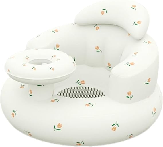 Kids Inflatable Chair - Assistance Sofa, Toddler Floor Cushion | Assistance Bench with Built-in Air Inflator, Summer Inflatable Baby Bench | Nursery Floor Seat Cute Pattern, Portable, Lightweight, Floor Seat, Bathroom, Grassland, Indoor Outdoor, Travel, Camping,