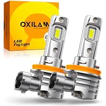 OXILAM H11 LED Bulbs H8 H9 6500K Cool White Fog Bulb, 32000LM 800% Brighter, Plug and Play, 1:1 Mini Size, IP68 Waterproof, Fanless, Pack of 2