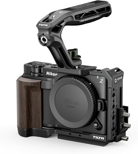 Tilta Camera Cage Base Kit Compatible with Nikon ZR | Modular Design | Features Xeno Top Handle, Cable Clamp, Cold Shoe Receiver | 1/4"-20 and 3/8"-16 Mounting Points | Black
