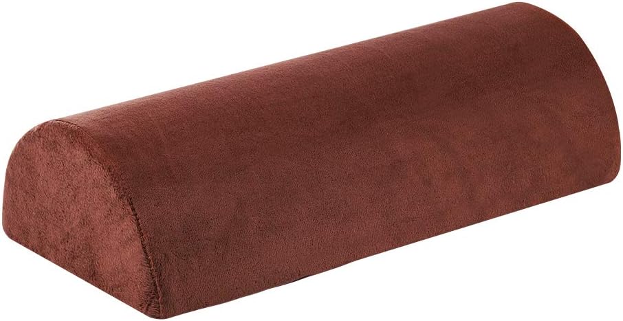 Memory Foam Bolster Pillow for Neck Back Lumbar Spine Legs Knee Pain Relief Pillow Support Multi-use Brown