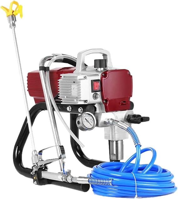 Pro Airless Wall Paint Sprayer, 1500W Electric Sprayer Gun Kit, with 50cm Extension Pole, High Pressure Pipe and Pressure Gage, Flow Regulation, for Indoor and Outdoor Wall Spraying