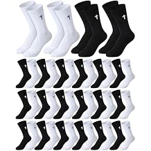 Shihanee 24 Pairs Cross Socks for Men Knit Religious Christian Crew Socks for Father's Day Daily Pastor Clergy Gift