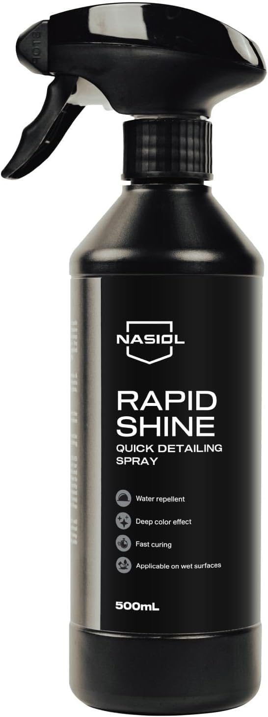 Nasiol RapidShine Quick Detailer Spray, Hybrid Water Based Formula, High Gloss, Super Slickness, Hydrophobic, Enhanced Color, WetCoat Easy to Use Car Nano Coating Spray,17fl oz