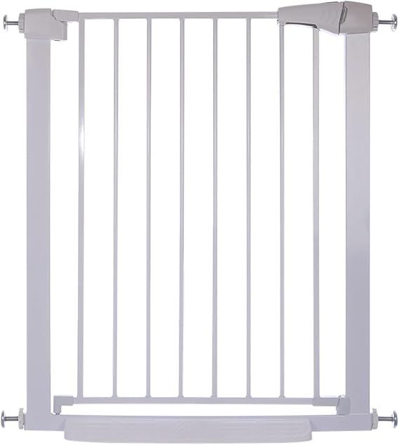 Extendable Pet Safety Gate,Stair Gate For Babies Up To 96cm,Push-Lock Safety Gate 75-124cm,Adjustable Pet Supplies (Color : White, Size : 117-124cm)